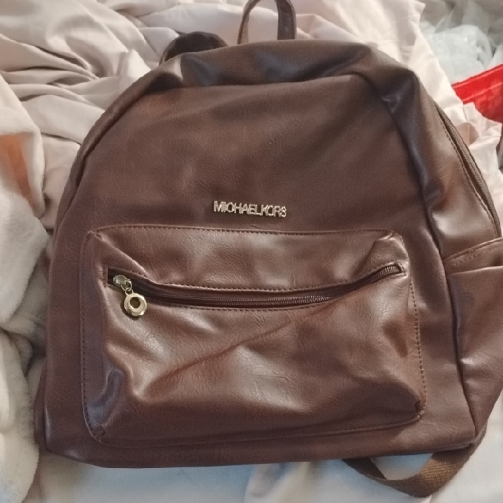 Michael Kors Brown Leather Backpack